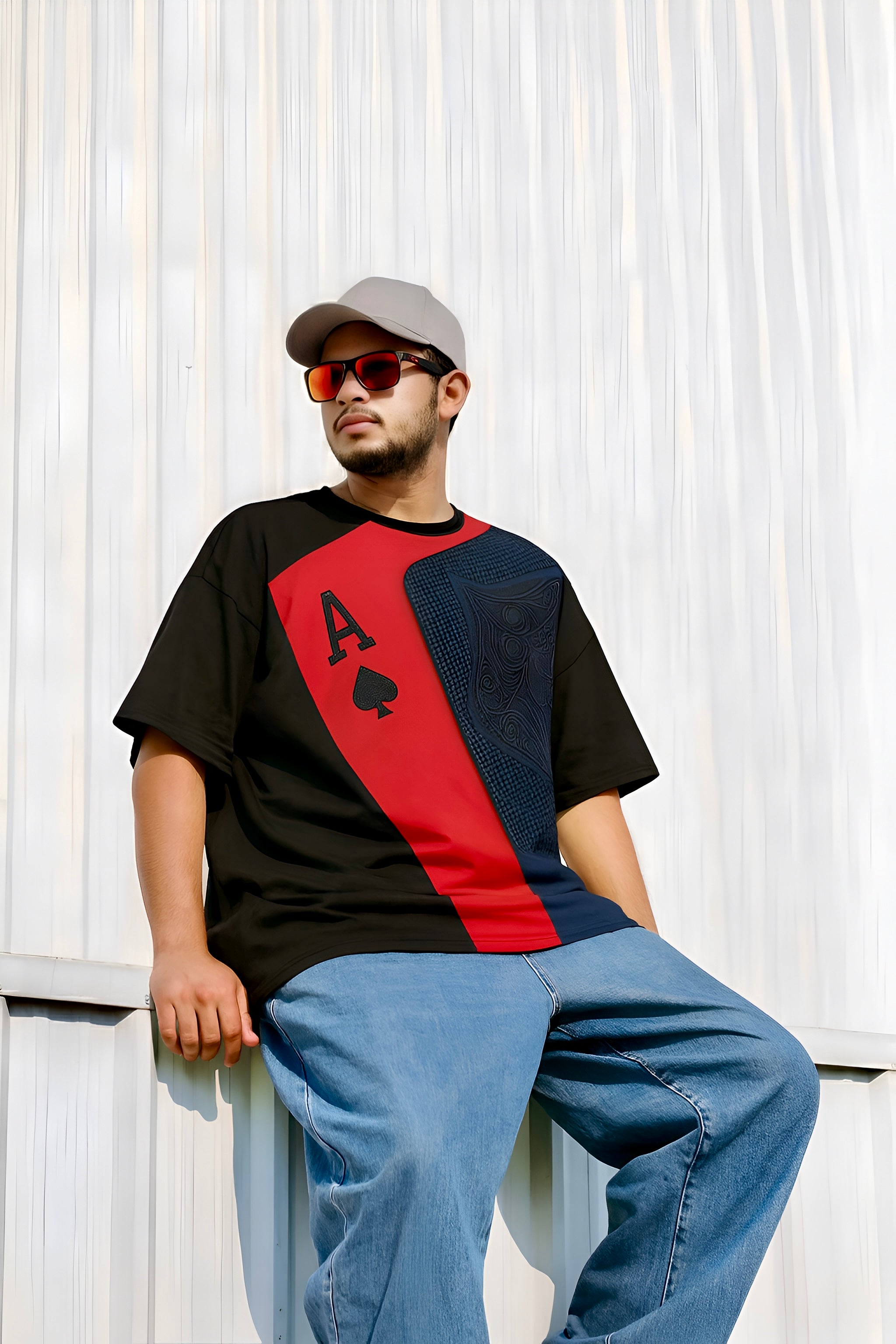 Ace of Red | Oversized Men Tshirt