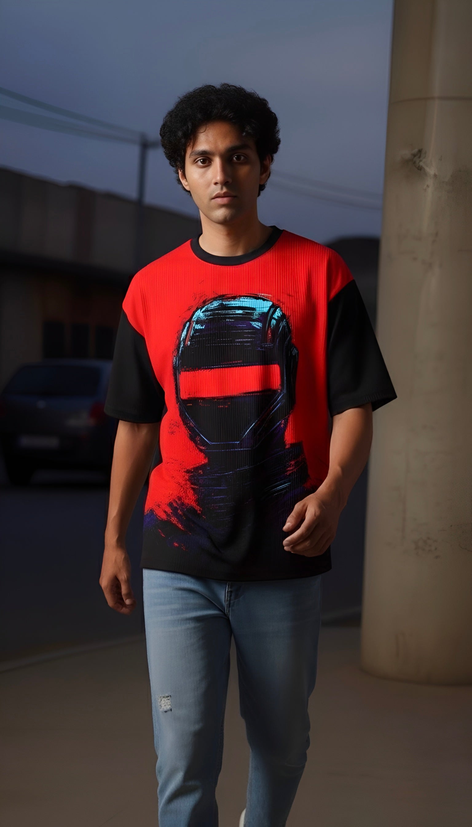 Red Visor | Oversized Unisex Tshirt