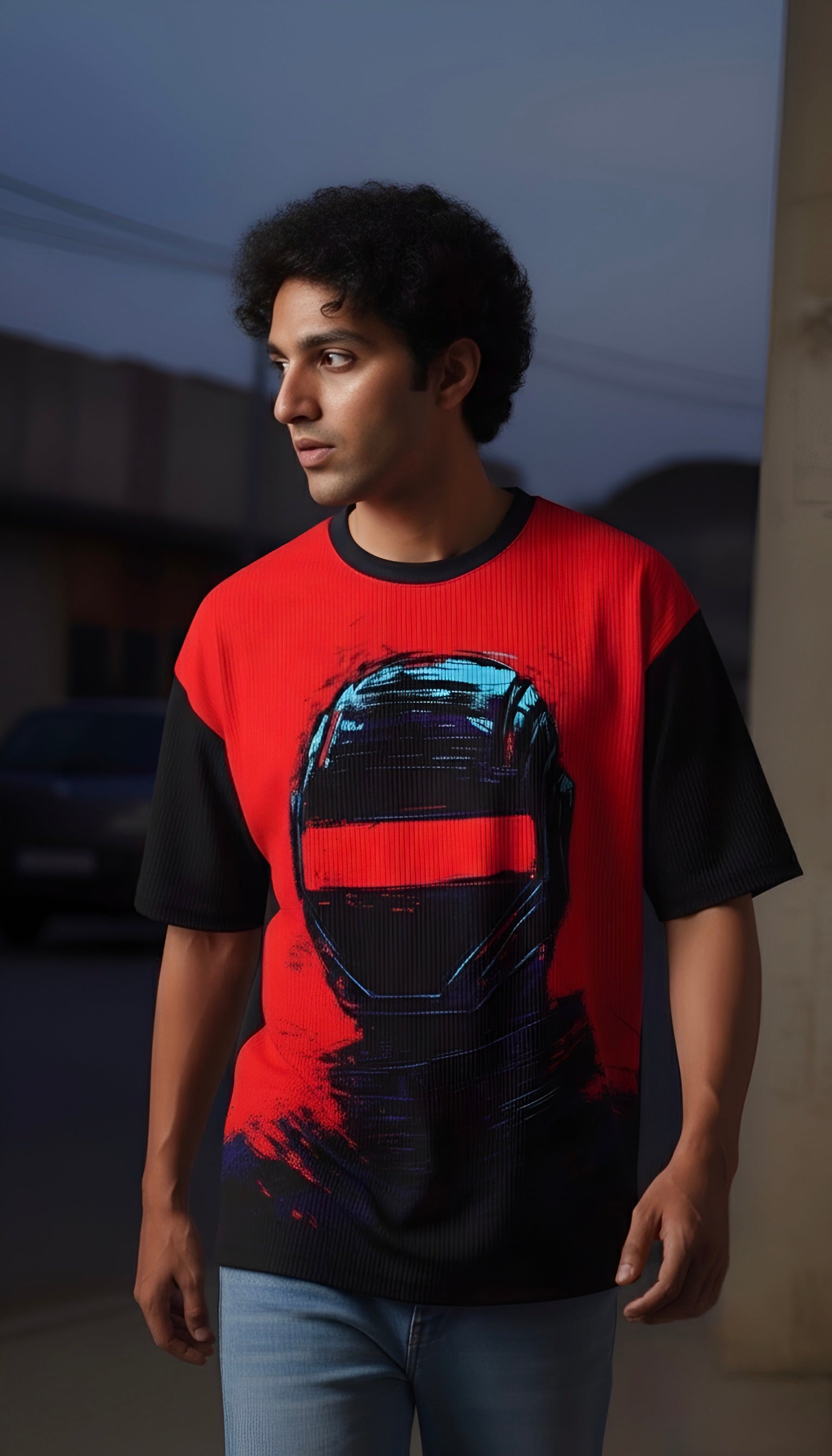 Red Visor | Oversized Unisex Tshirt