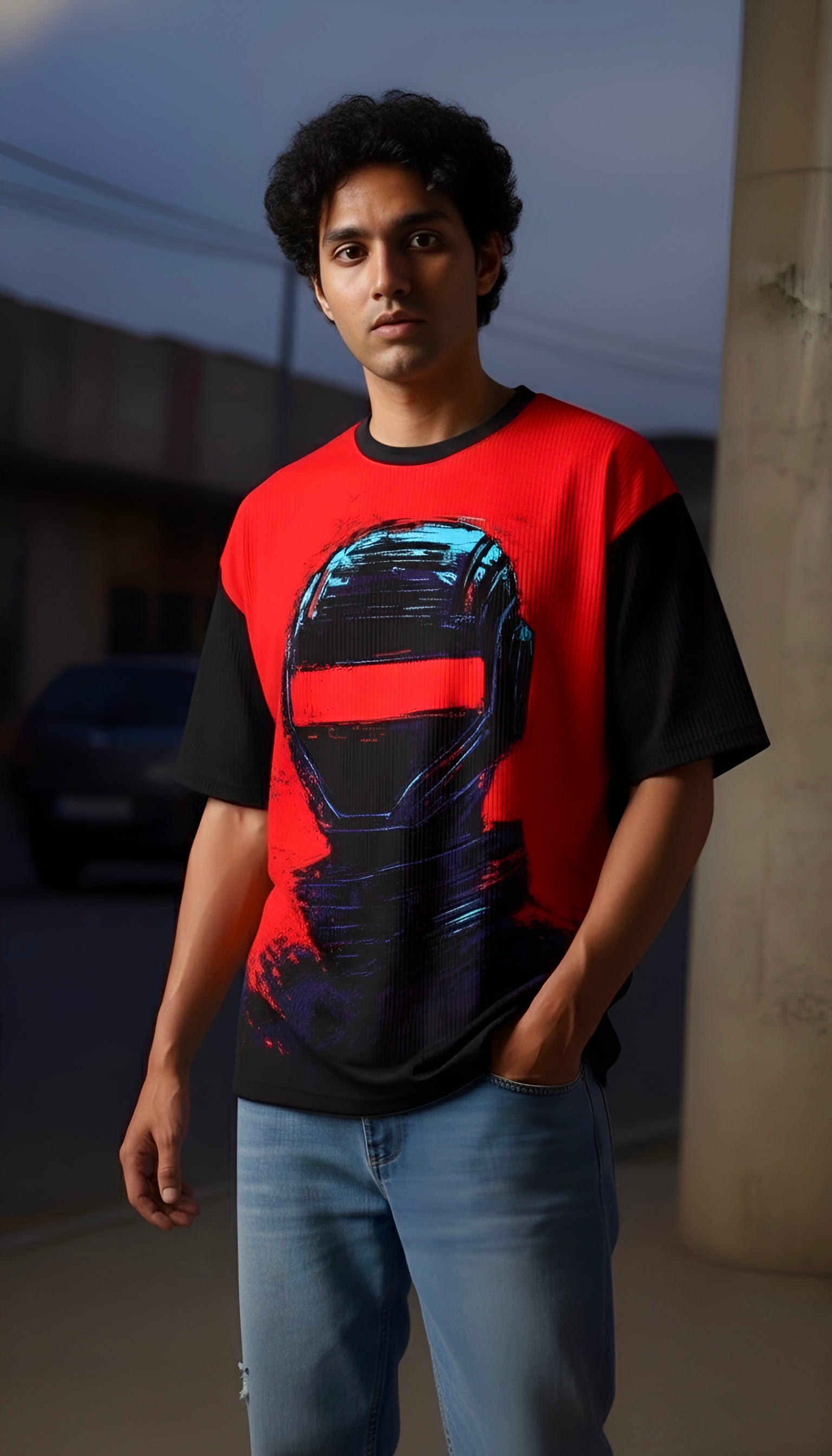 Red Visor | Oversized Unisex Tshirt