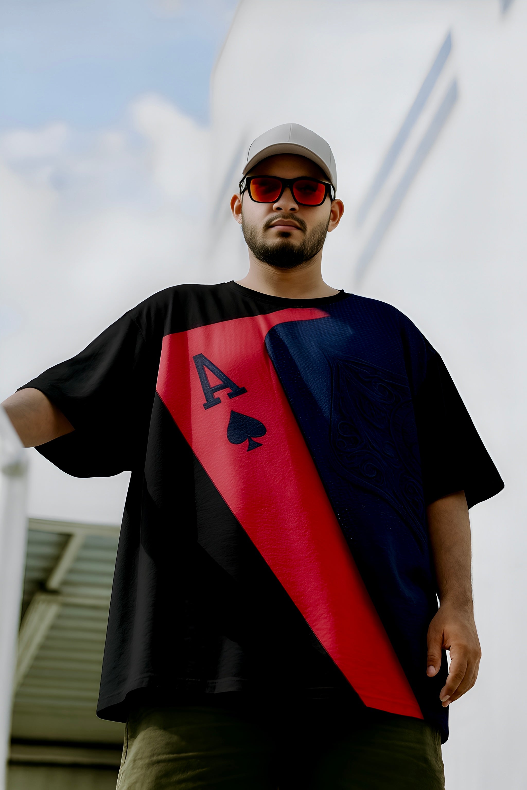 Ace of Red | Oversized Men Tshirt