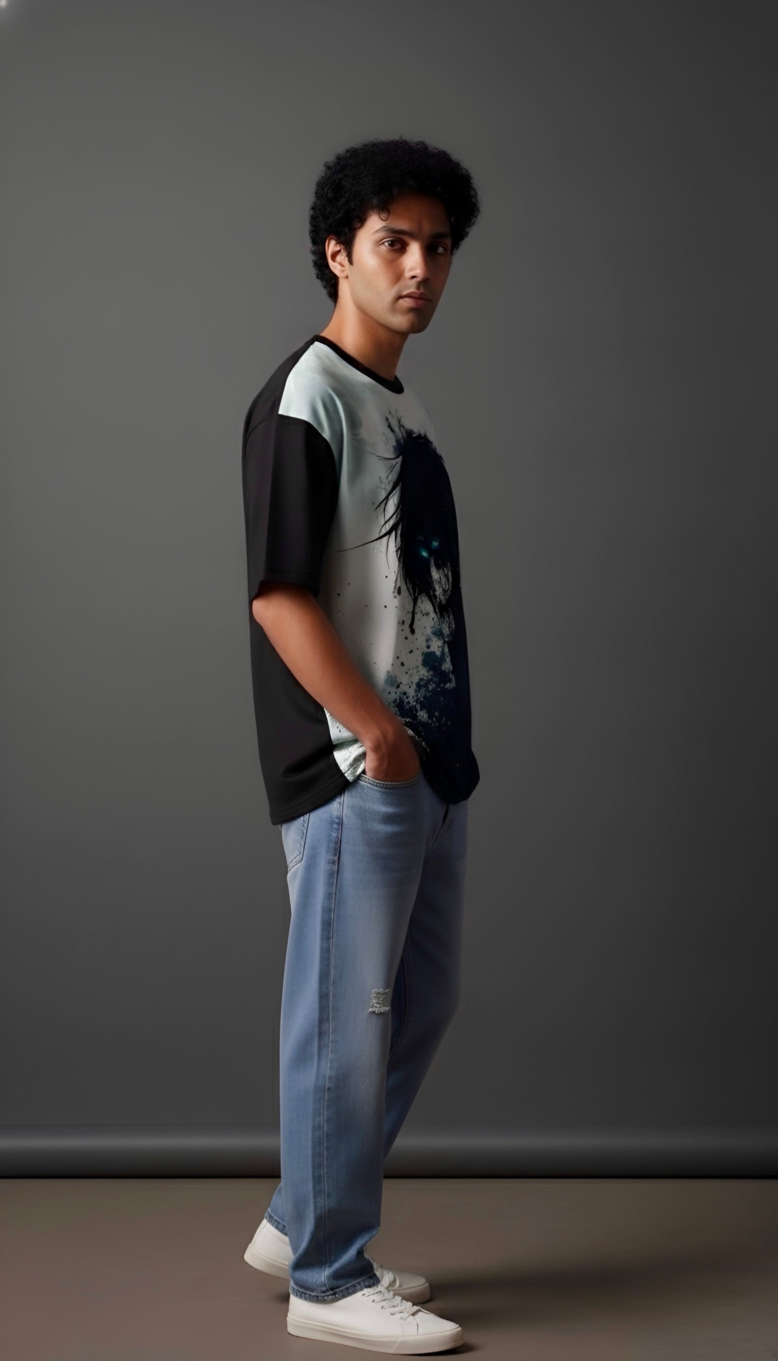 Blue Flame Descent | Oversized Tshirt